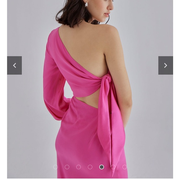 Silk Maison asymmetrical fuchsia dress - Picture 3 of 8